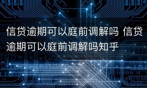 信贷逾期可以庭前调解吗 信贷逾期可以庭前调解吗知乎