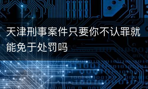 天津刑事案件只要你不认罪就能免于处罚吗