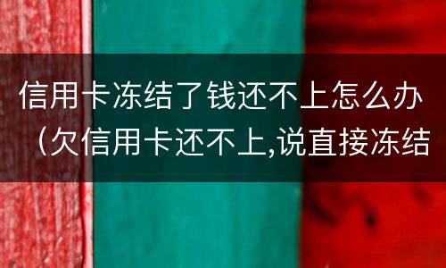 信用卡冻结了钱还不上怎么办（欠信用卡还不上,说直接冻结所有资金）
