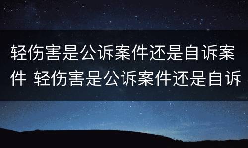 轻伤害是公诉案件还是自诉案件 轻伤害是公诉案件还是自诉案件呢