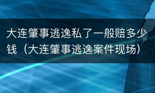 大连肇事逃逸私了一般赔多少钱（大连肇事逃逸案件现场）