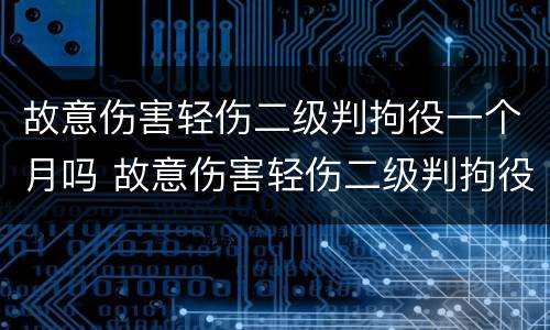 故意伤害轻伤二级判拘役一个月吗 故意伤害轻伤二级判拘役一个月吗怎么判
