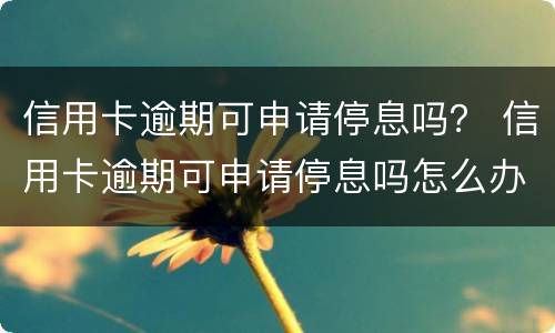 信用卡逾期可申请停息吗？ 信用卡逾期可申请停息吗怎么办