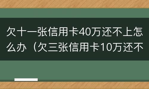 欠十一张信用卡40万还不上怎么办（欠三张信用卡10万还不了）