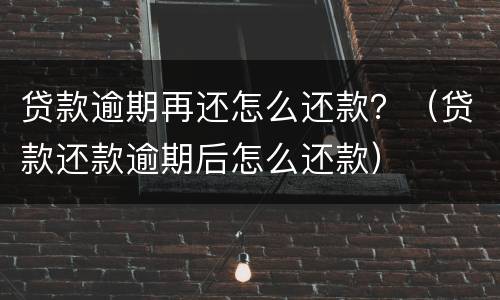 贷款逾期再还怎么还款？（贷款还款逾期后怎么还款）