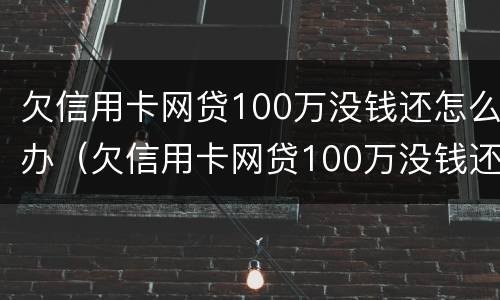 欠信用卡网贷100万没钱还怎么办（欠信用卡网贷100万没钱还怎么办呢）