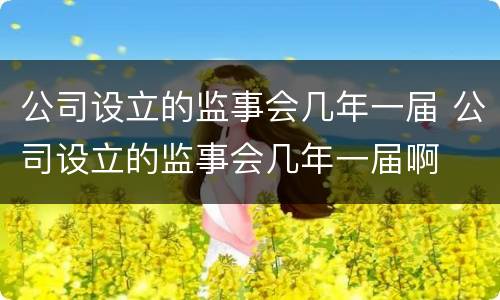 公司设立的监事会几年一届 公司设立的监事会几年一届啊