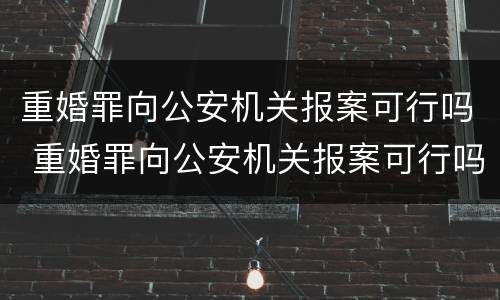 重婚罪向公安机关报案可行吗 重婚罪向公安机关报案可行吗知乎
