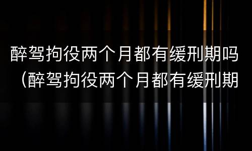 醉驾拘役两个月都有缓刑期吗（醉驾拘役两个月都有缓刑期吗怎么办）