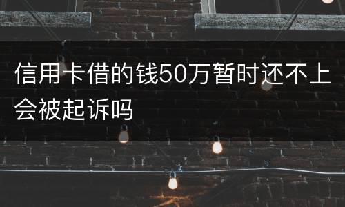 信用卡借的钱50万暂时还不上会被起诉吗