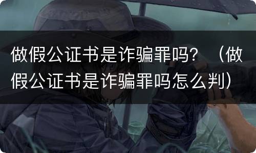 做假公证书是诈骗罪吗？（做假公证书是诈骗罪吗怎么判）