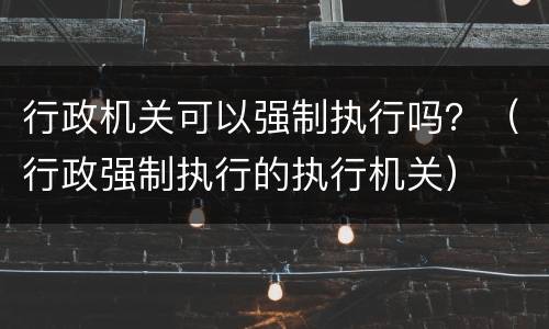 行政机关可以强制执行吗？（行政强制执行的执行机关）