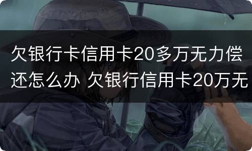 欠银行卡信用卡20多万无力偿还怎么办 欠银行信用卡20万无力偿还判刑多久