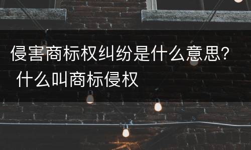 侵害商标权纠纷是什么意思？ 什么叫商标侵权