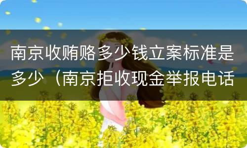 南京收贿赂多少钱立案标准是多少（南京拒收现金举报电话）