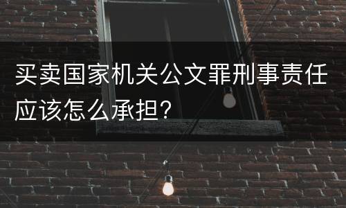 买卖国家机关公文罪刑事责任应该怎么承担?