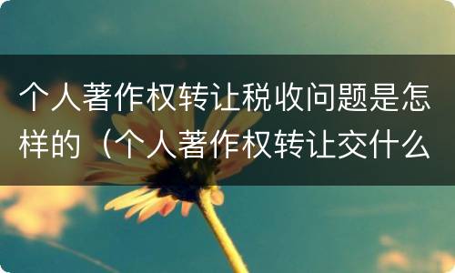 个人著作权转让税收问题是怎样的（个人著作权转让交什么税）