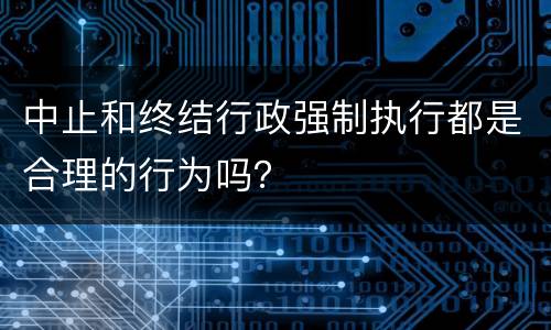 中止和终结行政强制执行都是合理的行为吗？