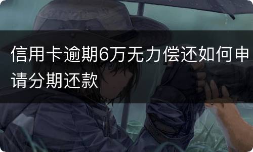 信用卡逾期6万无力偿还如何申请分期还款