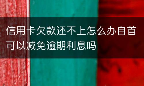 信用卡欠款还不上怎么办自首可以减免逾期利息吗