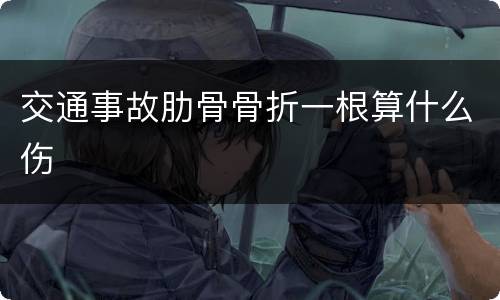 交通事故肋骨骨折一根算什么伤