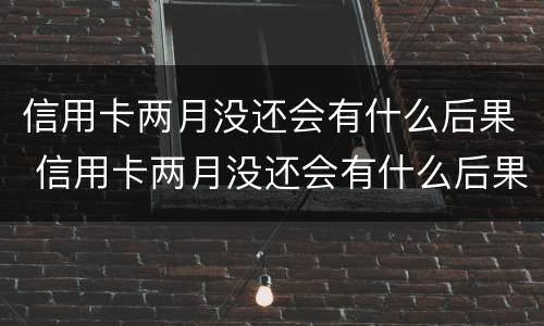 信用卡两月没还会有什么后果 信用卡两月没还会有什么后果吗