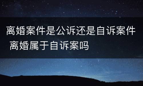 离婚案件是公诉还是自诉案件 离婚属于自诉案吗