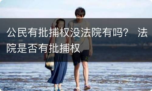 公民有批捕权没法院有吗？ 法院是否有批捕权