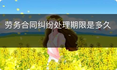 劳务合同纠纷处理期限是多久