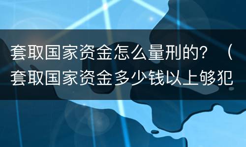 套取国家资金怎么量刑的？（套取国家资金多少钱以上够犯罪）