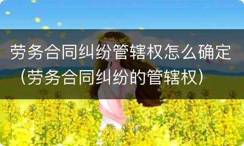 劳务合同纠纷管辖权怎么确定（劳务合同纠纷的管辖权）