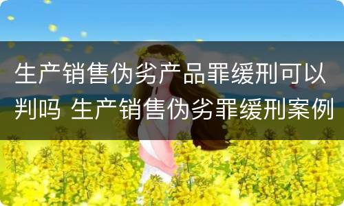 生产销售伪劣产品罪缓刑可以判吗 生产销售伪劣罪缓刑案例