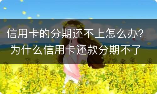信用卡的分期还不上怎么办？ 为什么信用卡还款分期不了