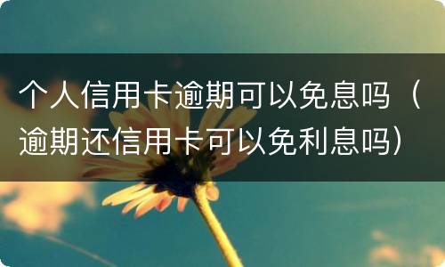个人信用卡逾期可以免息吗（逾期还信用卡可以免利息吗）