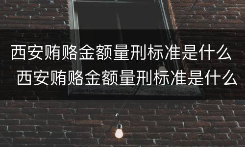西安贿赂金额量刑标准是什么 西安贿赂金额量刑标准是什么样的