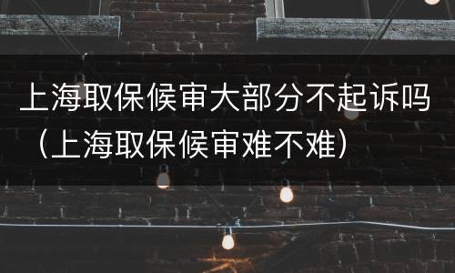 上海取保候审大部分不起诉吗（上海取保候审难不难）