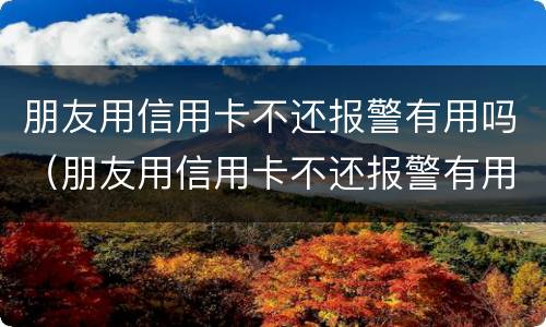 朋友用信用卡不还报警有用吗（朋友用信用卡不还报警有用吗知乎）