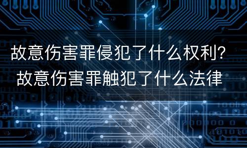 故意伤害罪侵犯了什么权利？ 故意伤害罪触犯了什么法律