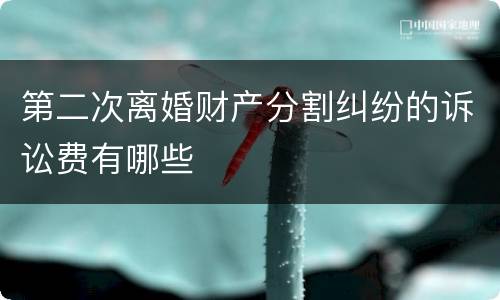 第二次离婚财产分割纠纷的诉讼费有哪些