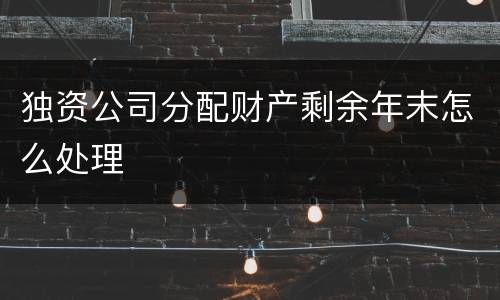 独资公司分配财产剩余年末怎么处理