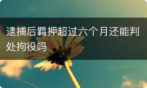 逮捕后羁押超过六个月还能判处拘役吗