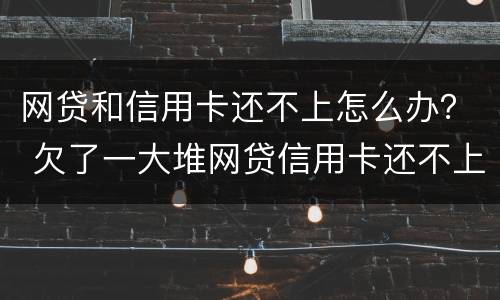 网贷和信用卡还不上怎么办？ 欠了一大堆网贷信用卡还不上