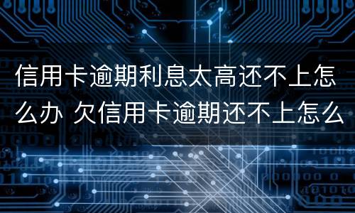 信用卡逾期利息太高还不上怎么办 欠信用卡逾期还不上怎么办