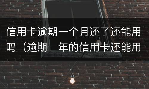 信用卡逾期一个月还了还能用吗（逾期一年的信用卡还能用吗）