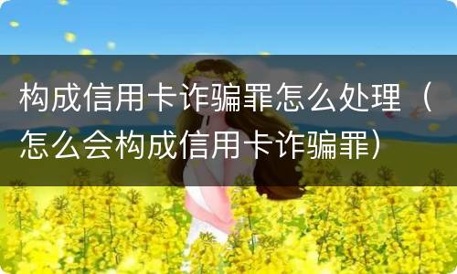 构成信用卡诈骗罪怎么处理（怎么会构成信用卡诈骗罪）