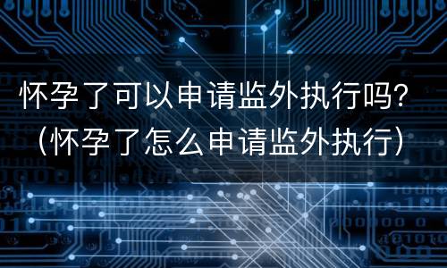 怀孕了可以申请监外执行吗？（怀孕了怎么申请监外执行）