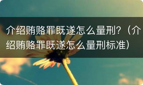 介绍贿赂罪既遂怎么量刑?（介绍贿赂罪既遂怎么量刑标准）