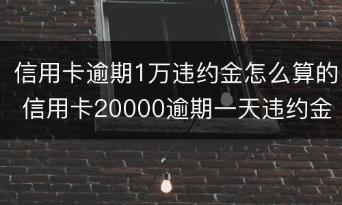 信用卡逾期1万违约金怎么算的 信用卡20000逾期一天违约金