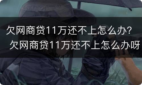 欠网商贷11万还不上怎么办？ 欠网商贷11万还不上怎么办呀