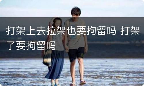 打架上去拉架也要拘留吗 打架了要拘留吗